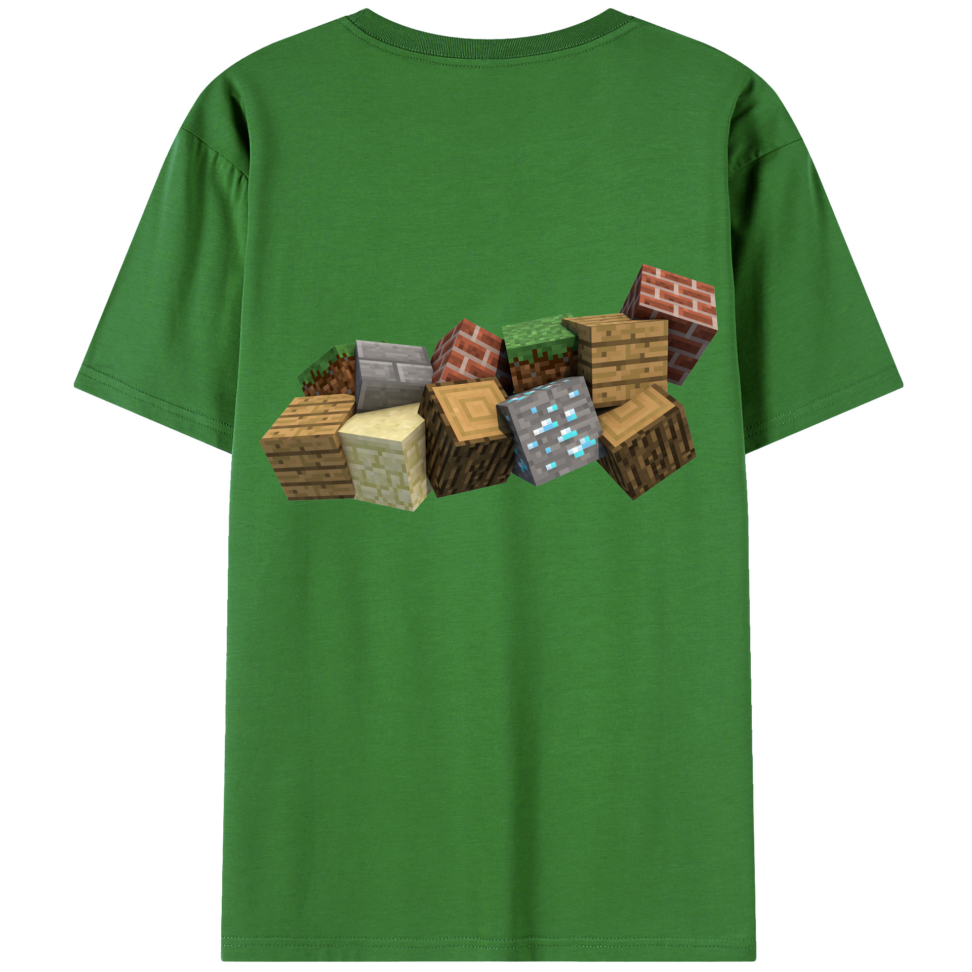 （画像用） マインクラフト ブロックの世界 Minecraft MC Block world レディース半袖Tシャツ(バックプリント)
